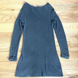 Standard James Perse Women Size 3 L Long Sleeve Sweater Dress Wash Gray Cotton